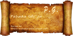 Paluska Géza névjegykártya