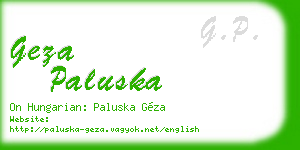 geza paluska business card