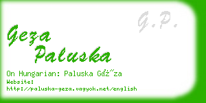 geza paluska business card